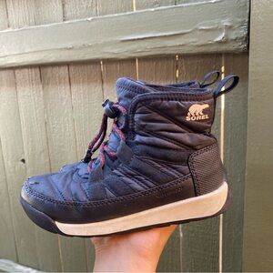 Sorel Whitney Kids Black Quilted Sneakers